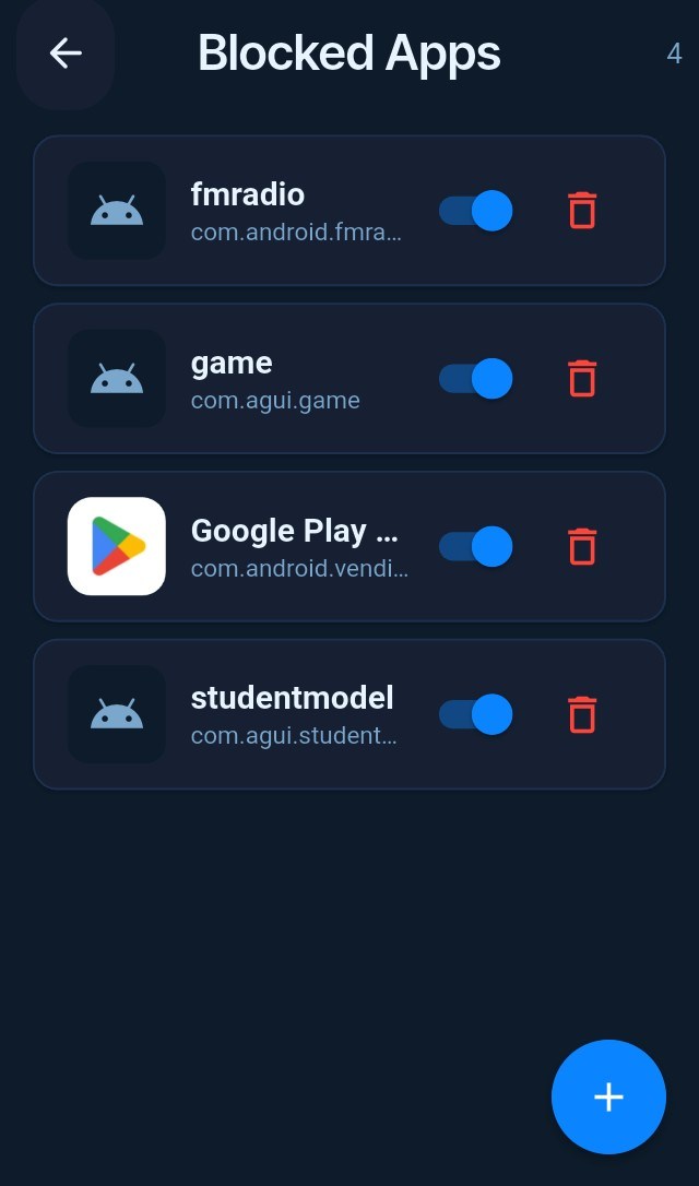 Select apps to block